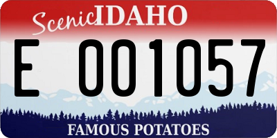 ID license plate E001057