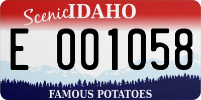 ID license plate E001058