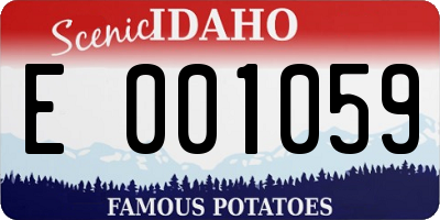 ID license plate E001059