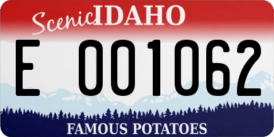 ID license plate E001062