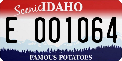 ID license plate E001064