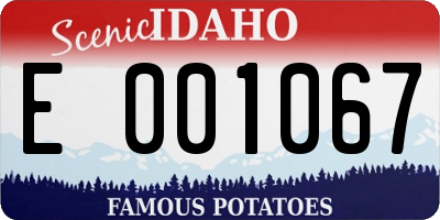 ID license plate E001067