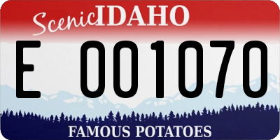 ID license plate E001070