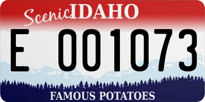 ID license plate E001073