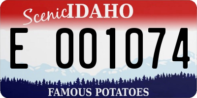 ID license plate E001074