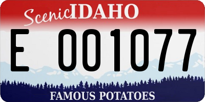 ID license plate E001077