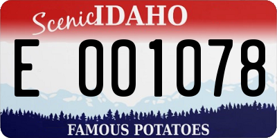 ID license plate E001078