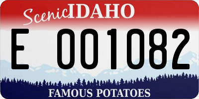 ID license plate E001082