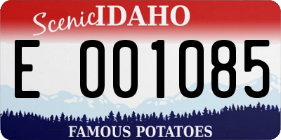 ID license plate E001085