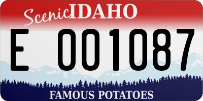 ID license plate E001087