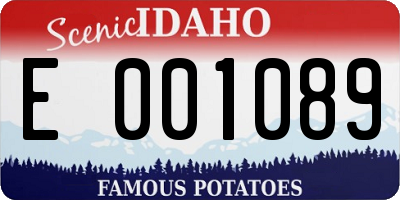 ID license plate E001089