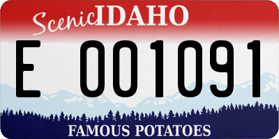 ID license plate E001091