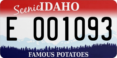 ID license plate E001093