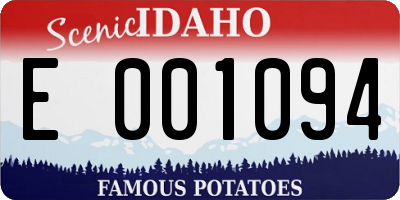 ID license plate E001094