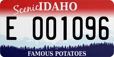 ID license plate E001096