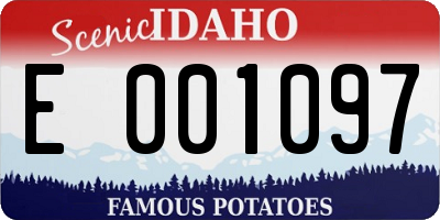 ID license plate E001097