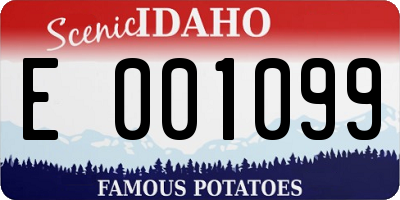 ID license plate E001099