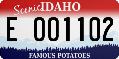 ID license plate E001102