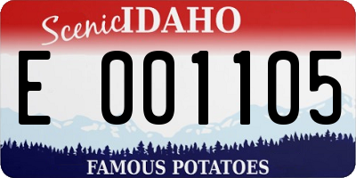 ID license plate E001105