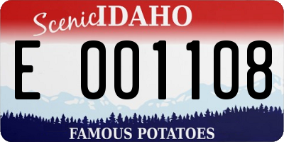 ID license plate E001108