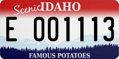 ID license plate E001113