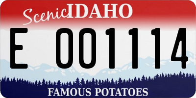 ID license plate E001114