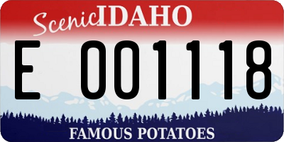 ID license plate E001118