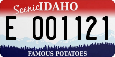 ID license plate E001121
