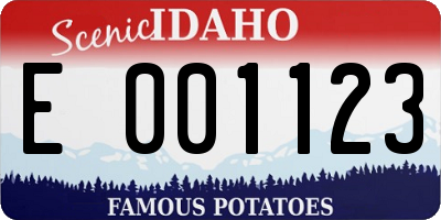 ID license plate E001123