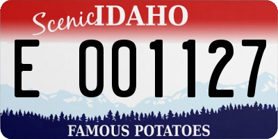 ID license plate E001127