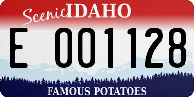 ID license plate E001128