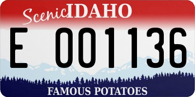 ID license plate E001136