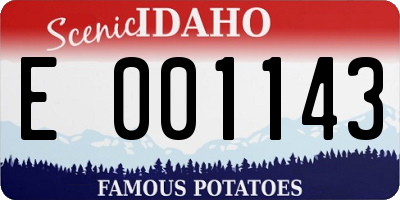 ID license plate E001143