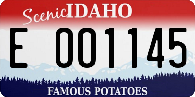 ID license plate E001145