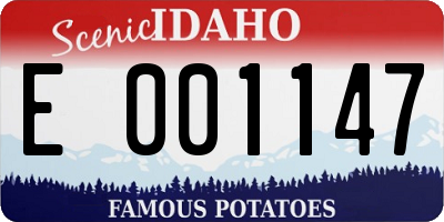 ID license plate E001147