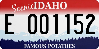 ID license plate E001152