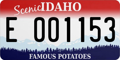 ID license plate E001153