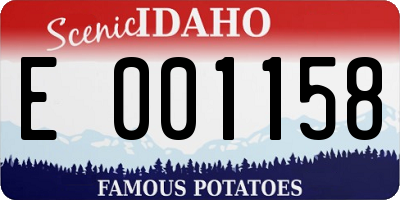 ID license plate E001158