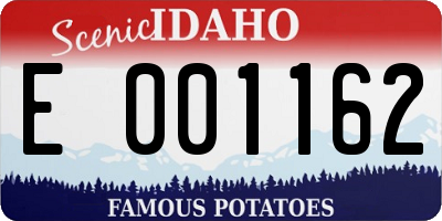 ID license plate E001162