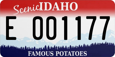 ID license plate E001177