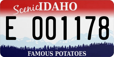 ID license plate E001178