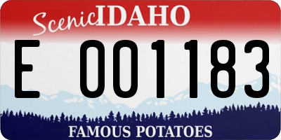 ID license plate E001183