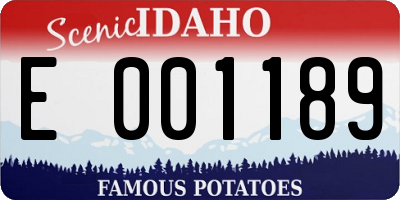 ID license plate E001189