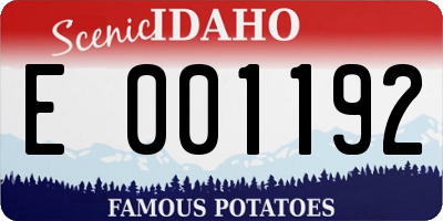 ID license plate E001192