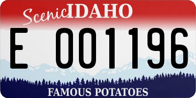 ID license plate E001196