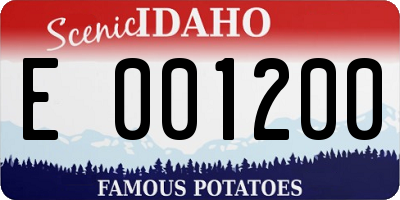 ID license plate E001200