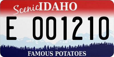 ID license plate E001210