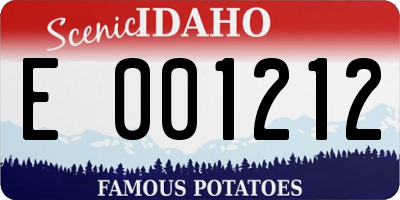 ID license plate E001212