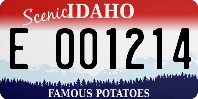 ID license plate E001214