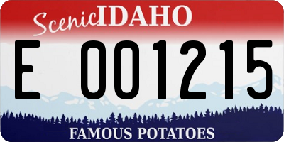 ID license plate E001215
